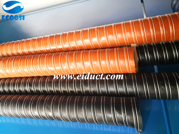 Ecoosi Industrial Silicone Coated Glass Fiber Fabric Duct Hose