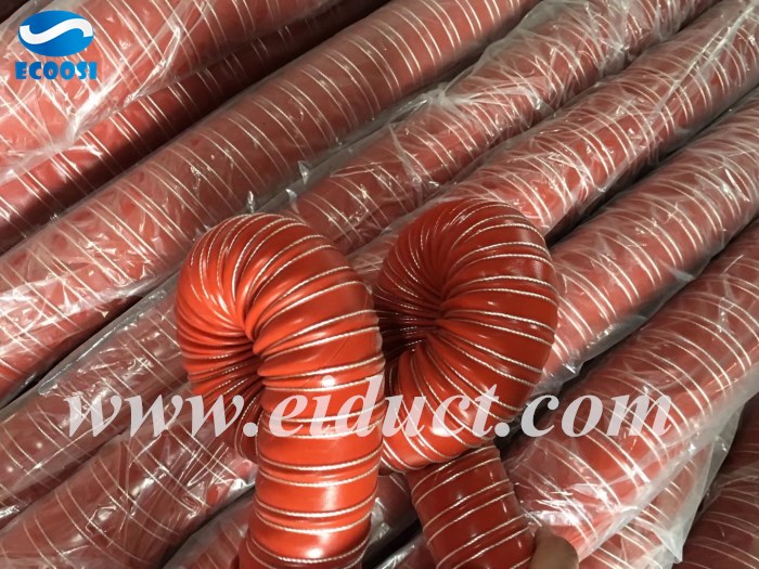 Why Ecoosi Silicone Coated 2 Ply Glass Fiber High-temperature Air Duct Hose is ideal for hot air handling applications?