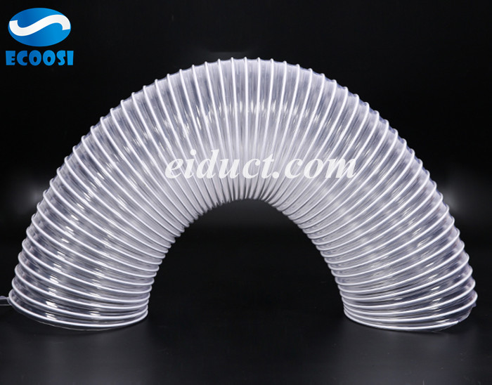 PVC clear steel wire reinforced flex ventilation duct hose from Ecoosi Industrial Co., Ltd.
