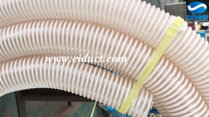 Ecoosi Flexible PU Anti-static Material Handling Hose And Ducting Working
