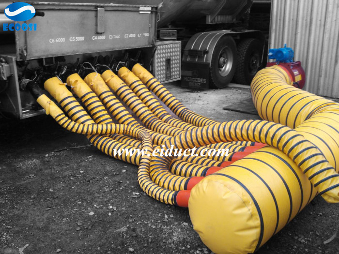 Ecoosi portable flexible ducting ventilation hose working