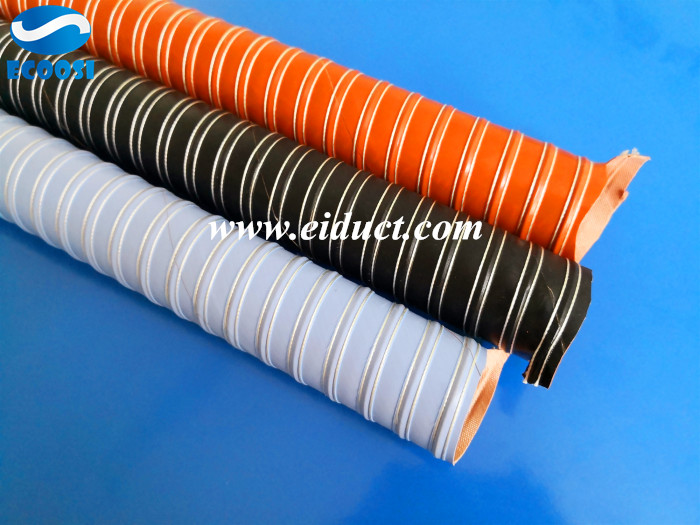 Different color double layer silicone vent duct hose from Ecoosi Industrial Co., Ltd.