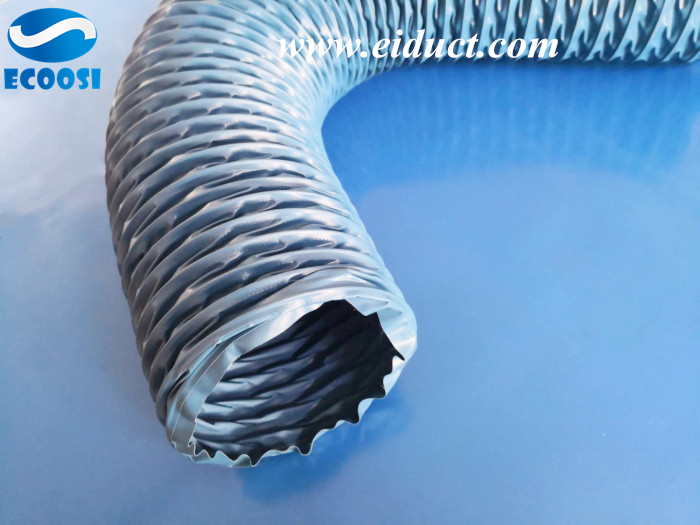 Why Ecoosi blue PVC flexible nylon fabric air duct hose is ideal for fume exhaust and ventilation systems?