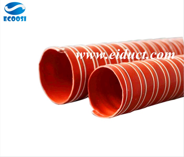 What is the features of ECOOSI double-ply heat resistant silicone flexible ducting hose?