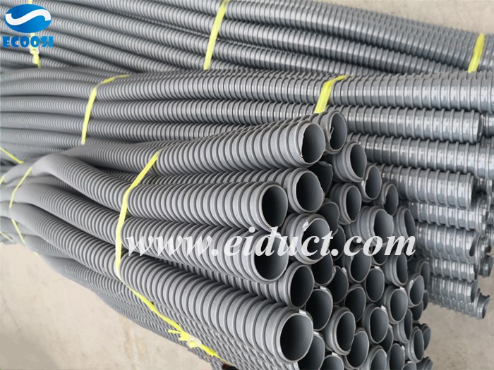 Industrial PVC grey flexible duct hose from Ecoosi Industrial Co., Ltd.