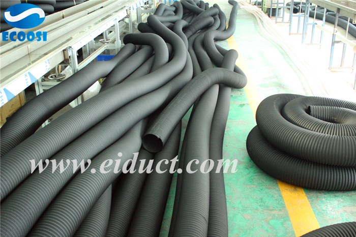 Why Ecoosi TPR thermoplastic rubber flex duct hose is ideal for use in fume, chemical gas, light materials, dust and air movement applications？