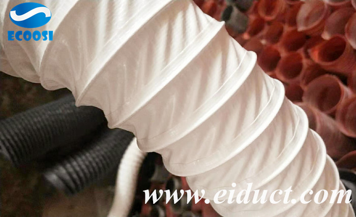 White PVC Flexible Fabric Duct Hose
