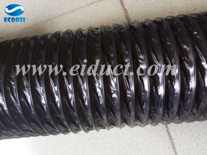 Black PVC Tarpaulin Ventilation Hose
