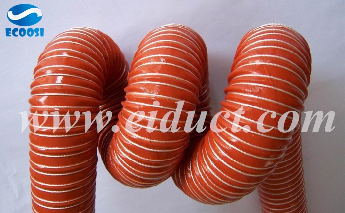 What is the application of Ecoosi flexible double layer silicone coated duct hose?