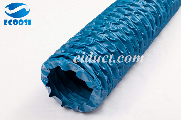 Ecoosi industrial highly flexible and compressible lightweight PVC coated polyester fabric air duct hose